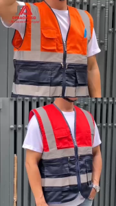 Áo GiLe Bảo Hộ Lao Động Vải Dù Phối Lưới 2 Lớp cho Kĩ Sư Xây Dựng Công Nhân Tại Công Trường Khóa cài Chốt Đảm Bảo An Toàn (Sỉ Lẻ)