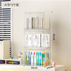 Acrylic Bookshelf Childrens Desktop Organizer Simple Mobile Plastic Storage Box Home Office Desk Space Saver Book Holder
