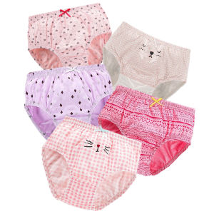 Sanrio | 4-pack Girls Panties Cotton Skin-friendly Childrens Triangle Underwear Beautiful Character Printed Adorable Briefs For Girls