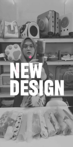 Payung Automatik Corak Kucing Berwarna-warni / Colourful Cat Design Automatic Umbrella