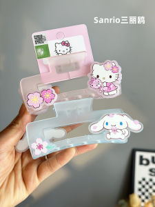 กิ๊บติดผมรูปสุนัขจิ้งจอกลายดอกไม้ซากุระ Sanrio ทรงสี่เหลี่ยม สไตล์หวาน ของตกแต่งผมสำหรับเด็กผู้หญิง ของเล่นแฟชั่น