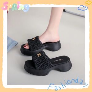 TKGirl Sale รองเท้าส้นสูง รองเท้าผู้หญิงส้นตึก ด้านหน้าดีเทล สวยจึ้งเสริมส้น สีสวยน่ารักสาวสายหวาน