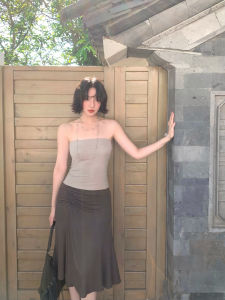 French Vintage Summer Cotton Wrap Chest Short Top Versatile Outerwear Tube Top Womens Fashion Slim Fit Lightweight Solid Color