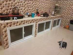 kusen aluminium jendela sliding kanan kiri T60 x L100 free packing kayu