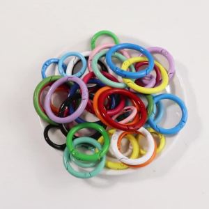 5/10 Cái Móc Khóa Kim Loại Hình O Lò Xo Móc Carabiner Móc Khóa Tròn 25/35/41mm Móc Chó Phụ Kiện Thủ Công DIY