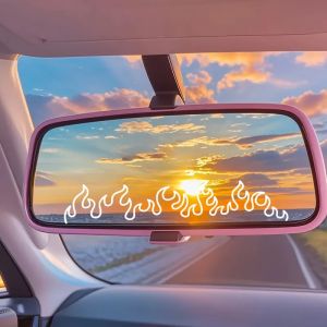 1PC Flame Decal Sticker for Car Laptop Dashboard Mirror - Gift Mirror Decoration | Vibrant flame design