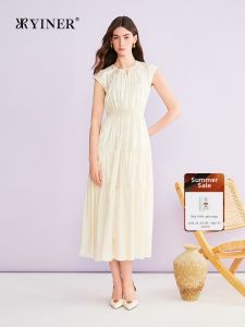 YINER | New Chinese Style Stand Collar Waist-tightening Dress