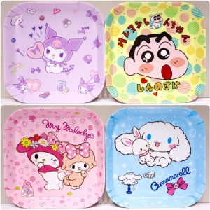 Cute Cartoon Childrens Dinnerware Small Plate Dish Home Use Student Boneless Dish Durable Melamine Material Square Shape
