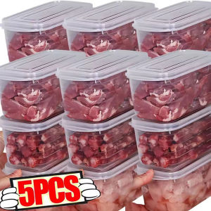 5pcs Refrigerator Storage Box / Large-capacity Thickened Transparent Sealed Fresh-keeping Box / Fresh Vegetable Fruit Crisper for Kitchen