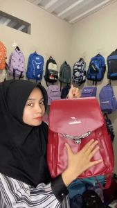 Tas Ransel Kulit Wanita Korean Style Tas Punggung Cewek Trend Tas Sekolah Import Wanita Terbaru