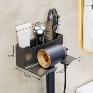 Hot Sale Hair Dryer Holder Wall Mounted Wall Dryer Cradle White Black Grey Hairdryer Blow Dryer Organizer For Bathroom Shelves