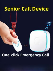 Wireless One-Button Call Bell for Elderly Patients Home Use Bedside Emergency Alert Device Portable Intercom System by Qiaofei
