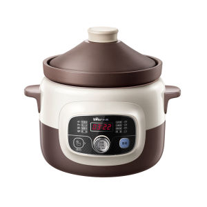 Bear | Electric Slow Cooker 5L Ceramic Pot Porridge Soup Stew Cooker with Timer LCD Display Appointment Function for Home Use