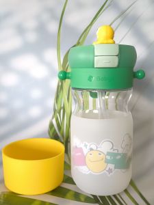 Dinosaur Silicone Cup Sleeve Babycare Childrens Straw Cup Sleeve 500ml Cold Brew Cup Sleeve Spray Style Anti-Fall Sleeve