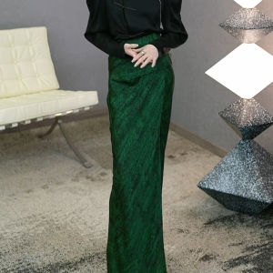 French Style Socialite Style High Waist Slit Casual Skirt Womens Summer Elegant Elegance Medium Long Trousers Skirt Silm Wrapped Skirt