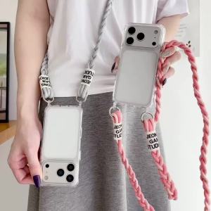 Transparent Acrylic Crossbody Lanyard Strap Case For iPhone 17 16 15 14 13 12 11 Pro Max Plus Air XS Max 7 8 XR Shockproof Cover