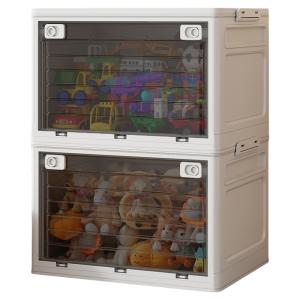 เจ้าของบ้านช่วยกันอุปกรณ์จัดระเบียบขวดเก็บของขนาดใหญ่พับได้พร้อมล้อสำหรับห้องนั่งเล่นสำหรับเด็ก