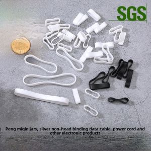 High-Temperature Resistant Silicone Elastic Band JCA Brand Data Cable Power Cord Cover Elastic Ring for Home Organization