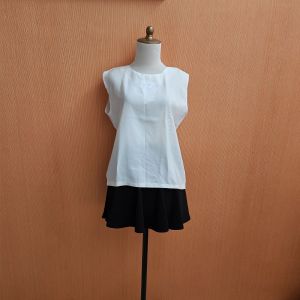 atasan wanita putih L cewek blouse kutung santai