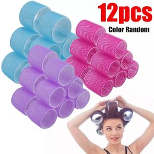 🔥Hot Sale🔥12/6pcs Hair Rollers Set Self Grip Magic Hair Curlers Different Size No Heat Self-adhesive Curling Hairdressing Styling Tool