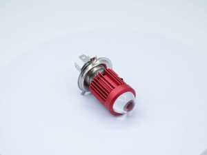 1 PC 2023 Super Bright H4/HS1/H6/BA20D Hi/Lo Beam LED Headlight Bulbs with Lens & Cooling Fan - Yellow/White