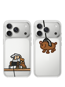 Transparent Silicone Phone Case for Apple 17Promax Cute Cartoon Anime Couple Design Gold Miner Suitable for Vivo Oppo Huawei Xiaomi