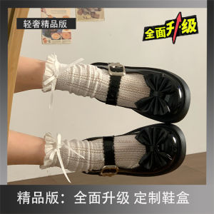 Korean Style Butterfly Knot Mary Jane Shoes Womens Fashion Thick Bottom Versatile Spring Summer PU Leather Flat Heel Slip-On