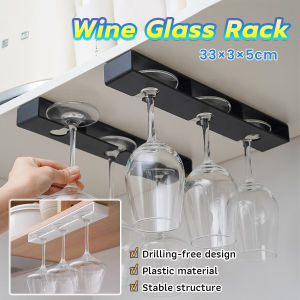 Wine Glass Hanger Wall Mounted Cup Storage Rack Multi-Function Wine Glass Hanging Rack Hanging Storage Shelf