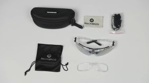 ROCKBROS Cycling Sunglasses Polarized Photochromic Cycling Shades Windproof Anti-UV Lightweight Outdoor Sports Cycling Goggle With Myopia Frame