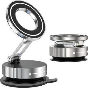Super Strong N52 Magnetic Phone Holder Upgraded ABS 360° Rotatable And Foldable Design with a Vacuum Suction Cup - Perfect fo