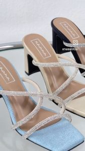 รองเท้าส้นสูง สายคาดเพชรวิบวับ รุ่น THARA ของดวงต่าง ๆ - รองเท้าส้นสูง สายคาดเพชรวิบวับ รุ่น ROSEY