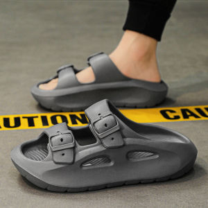 รองเท้าแตะผู้ชายกันลื่นกันกระแทกพื้นหนาสำหรับฤดูร้อน พื้น EVA สวมใส่สบาย รองเท้าแตะชายหาดแบบลำลองสำหรับวัยรุ่น