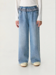 Marc&Janie | Check Lace Cotton Wide Leg Pants