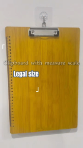 Legal Size Clipboard with Measure Scale Telescopic Hook Thickened Long Writing Pad Plate Clamp 24X35cm