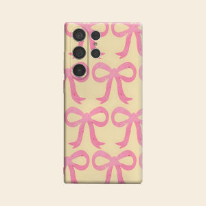 Pink Bow Texture Luxury Fashion Full Lens Protective Case for Samsung Galaxy S26 S25 S24 A56 A36 Plus Ultra