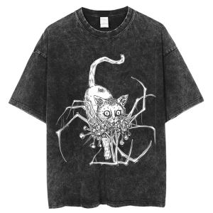 Tomie Junji Ito Thời Trang Retro Rửa Sạch Cổ Tròn In Hình Áo Thun Nữ Tay Ngắn Cho Nam Phổ Biến Dạo Phố Hip Hop Hàng Đầu