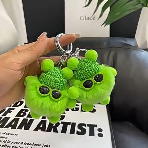 Gantungan Kunci Boneka Monster Pompom Lucu Keychain Little Monster Liontin Hiasan Tas Sekolah