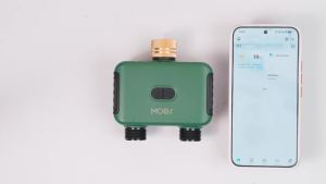 MOES | MOES Tuya Smart ZigBee 2-Outlet Water Timer Brass lnlet Sprinkler with Filter Programmable Irrigation Work With Alexa GoogleHome