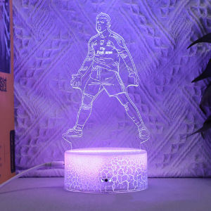 ไฟกลางคืน LED 3 มิติ รูปนักฟุตบอลคริสติอาโน่ เนธาน 16 สี ปรับเปลี่ยนสีได้ ตกแต่งห้องนั่งเล่น ของขวัญสำหรับแฟนคลับ