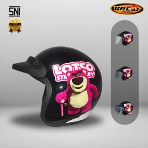 Great Helm Bogo Motif Lotso Hitam Original Wanita Termurah 100% SNI M06