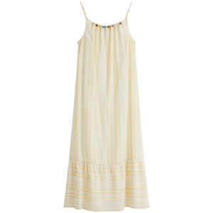 INMAN | Striped Print Beaded Strap Dress Long Summer