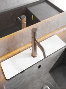 Bathroom Sink Faucet Water Absorbent Mat Anti-Splash Silicon Dendroidal Mud Material Modern Simple Style Home Use Mat