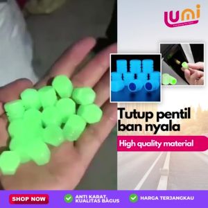 Tutup Pentil Ban Mobil Motor Sepeda Glow In The Dark Luminous American Scharder Valve Cap Menyala Tanpa Batre