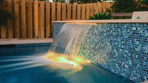Emauxi Pool Water Descent Spillway Waterfall fountain Water curtain wall outlet 304 stainless steel Swimming pool garden decor