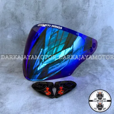 Kaca Visor Iridium NJS KAIROZ Iridium Red Blue Silver Gold Smoke Clear Bening Green Wine gratis rachet Custom