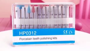12PCS/KIT Silicone Polishers Dental Porcelain Restoration Set Teeth Polishing Kits HP0312 for Low Speed Handpiece