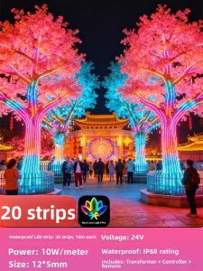 YUANMUXUAN | Voice-Controlled Waterproof LED Strip Light 24V