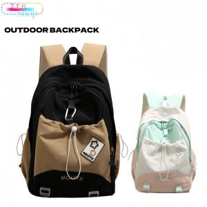 Outdoor hiking backpack large capacity lightweight waterproof cute multi pocket pattern ins style campus backpack travel Muslim backpack