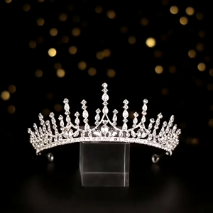 VitaStoree Mahkota Kristal Tetesan Air Mewah Hiasan Putri Aurel Gold Silver