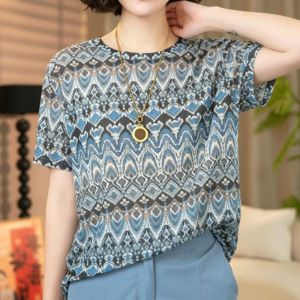 QIAOXIZI | Thin Summer T-Shirts Short Sleeve Round Neck Large Size